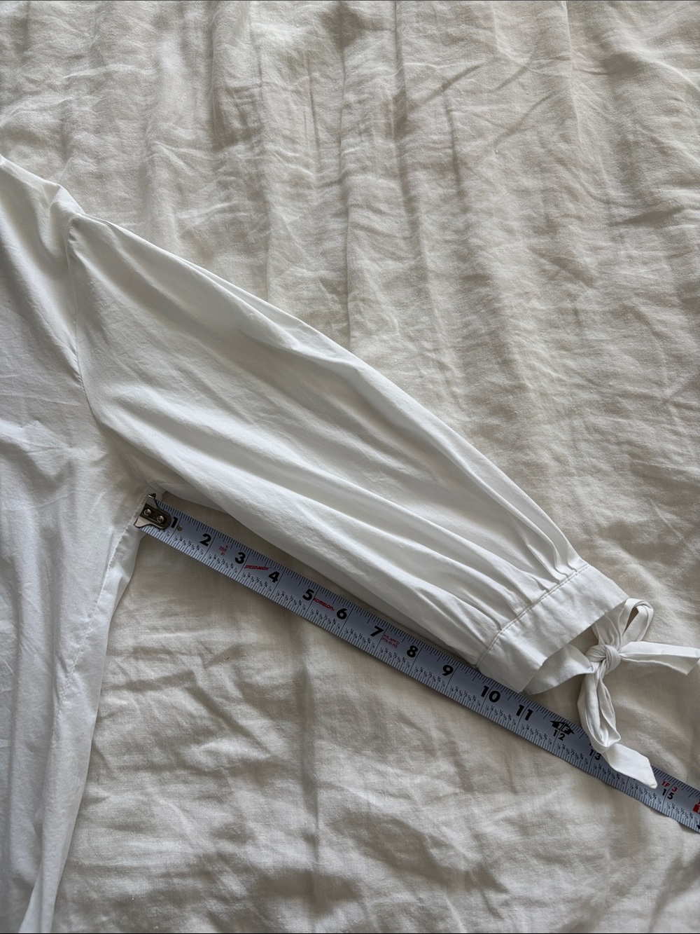 Classic White Tie-Sleeve Button-Down Shirt - Picture 13 of 13